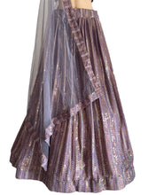 Purple sequinned partywear Lehenga
