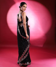 Celebrity style: black sequins saree