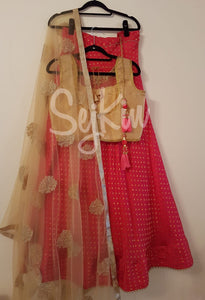 Pink dotty lehenga