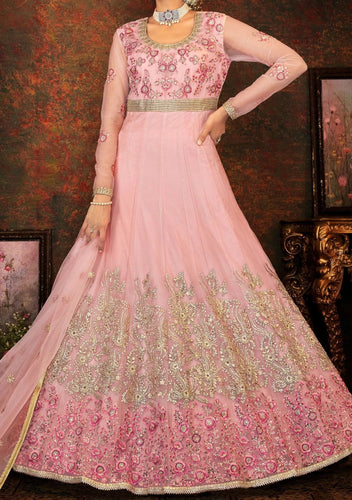 Safeena catalogue- dusty pink anarkali