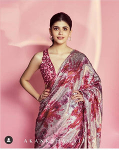 Akansha sequins saree with stitched blouse