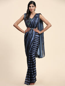 Elegant blue ready to wear saree