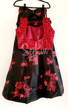 Maroon big flower skirt and sequinned top