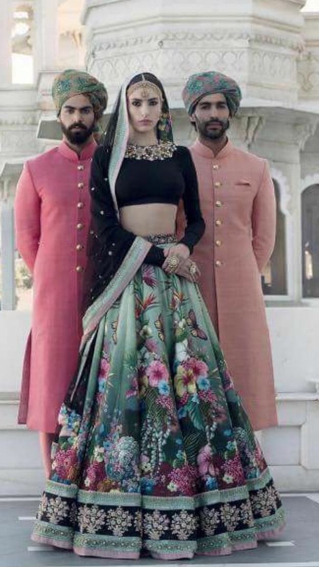 Sabyasachi inspired- Blue rose galore Lehenga