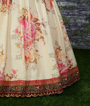 Cream floral Lehenga