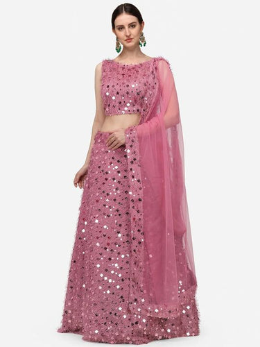 Feather like silver sequinned Lehenga