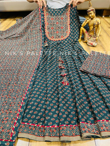 Niks collection: ajrakh anarkali