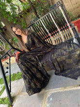 Black dinner party sequinned saree