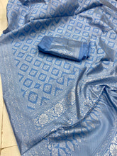 Blue tone weaving saree