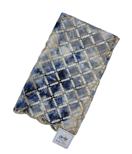 Blue organza net tie dye dupatta