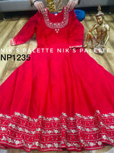 Niks collection: red anarkali with floral dupatta
