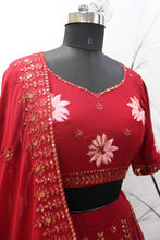 Red floral Lehenga