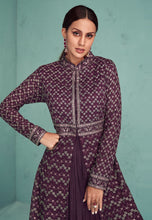 Deep wine anarkali gown