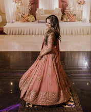 Pastel coral Lehenga