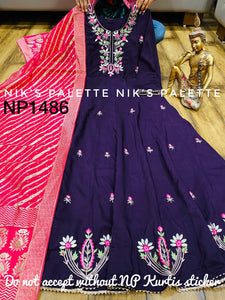 NIKS collection - purple dola silk anarkali - plus size also available