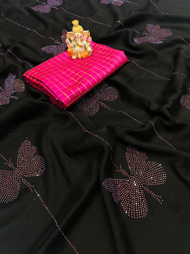 Butterfly diamond work saree