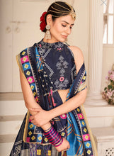 Multi colour rera silk printed lehengas