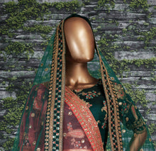 Sabyasachi inspired green royal look Lehenga (with 2 dupattas)