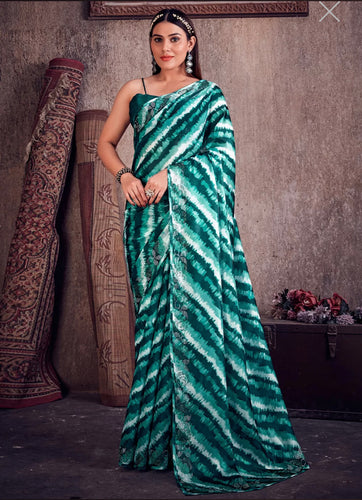 Tie and dye designer sarees