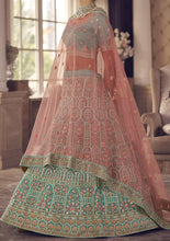 Persian green organza Lehenga