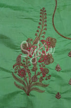 Brocade green with side tie lehenga