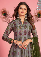 Kalamkari print silk gown readymade