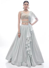 Kansi readymade collection - Light grey flowy elegant lehenga