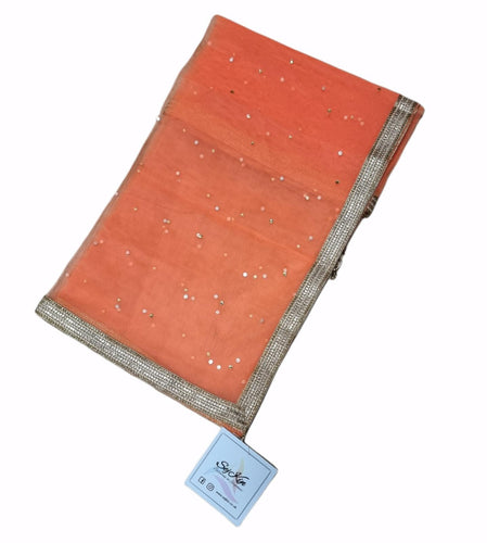 Orange net dupatta