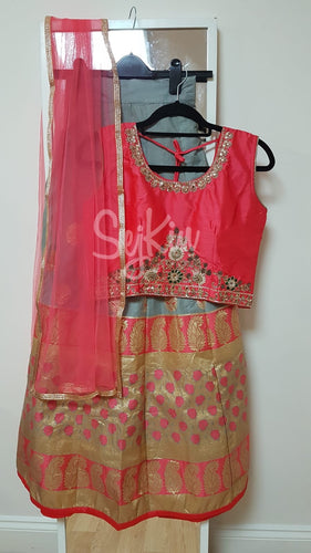 Grey and pink Lehenga UK 10