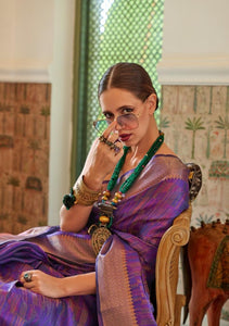 Organza silk two tone saree collection
