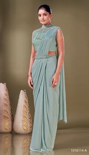 Ready to wear imported metallic saree