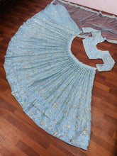 Yankita Kapoor inspired baby blue and gold sequins Lehenga
