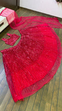 Reddish pink sequins partywear Lehenga