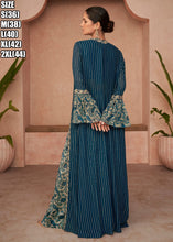 Janisha - Teal with long koti 3 piece readymade