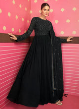 Janisha - Black Georgette embroidered palazzos