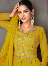 Sunaish - Yellow long top Lehenga