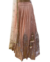 Peachy pink sequinned Lehenga - Perfect for reception / wedding