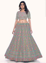 Green floral gota silk Lehenga