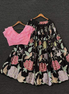 Kids - floral sequinned Lehengas 0-15 yrs