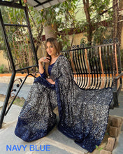 Celebrity style silver sequinned sarees - lots of colours