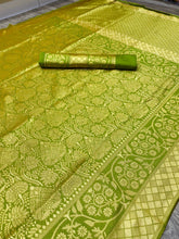 Mehendi green banarasi saree