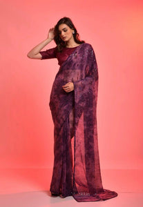 Shibori sequins saree
