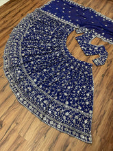 Yankita inspired navy blue and gold sequins