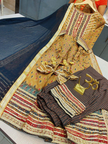 Chanderi silk anarkali