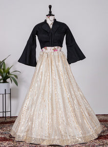 Indo western shirt style Lehenga - readymade