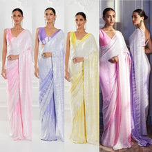 Karina two toned sequinned wedding sarees in pastel colours