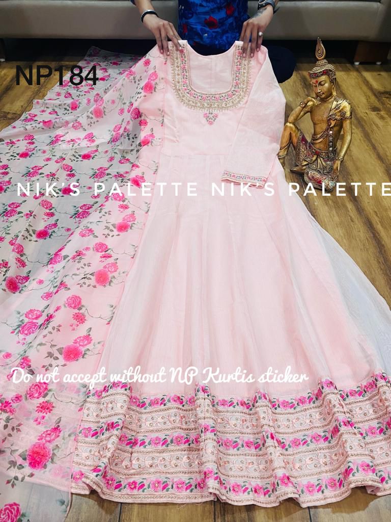 Niks collection - baby pink silk anarkali