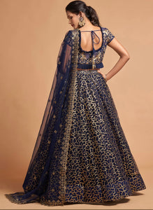 Navy blue badal lehenga