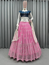 A perfect combination - Blue and pink Lehenga