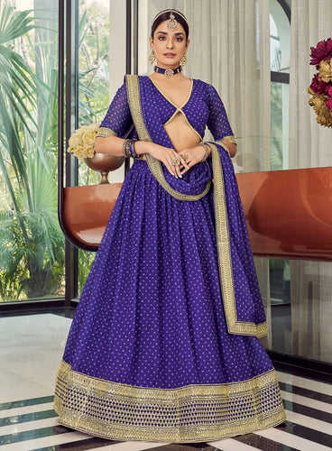 Kavya catalogue: purple organza Lehenga